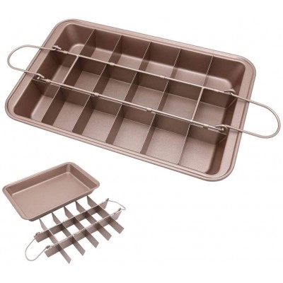 Professional Bakeware 18 Cavity Baking Tools Easy Cleaning Square Lattice Chocolate Cake Mold Brownie Baking Pan Non-Stick