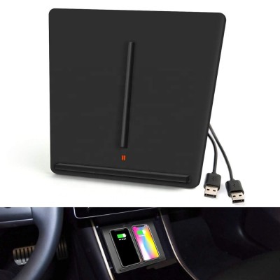 Tinderala Model 3 M3 Car Interior Center Console Accessories Smartphone Dual Qi Wireless Charger Charging Pad for Tesla Model 3